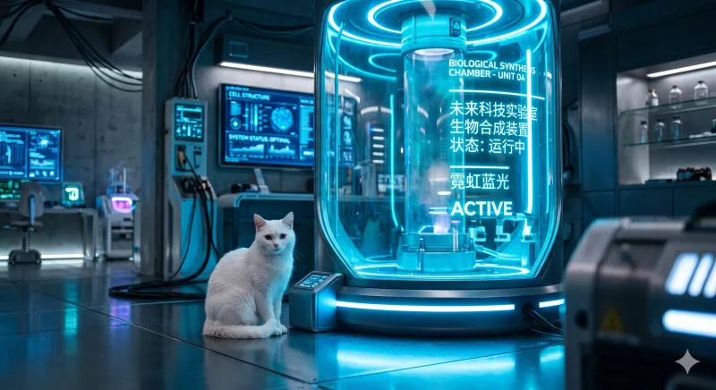 Futuristisches Laborinterieur, eine nied