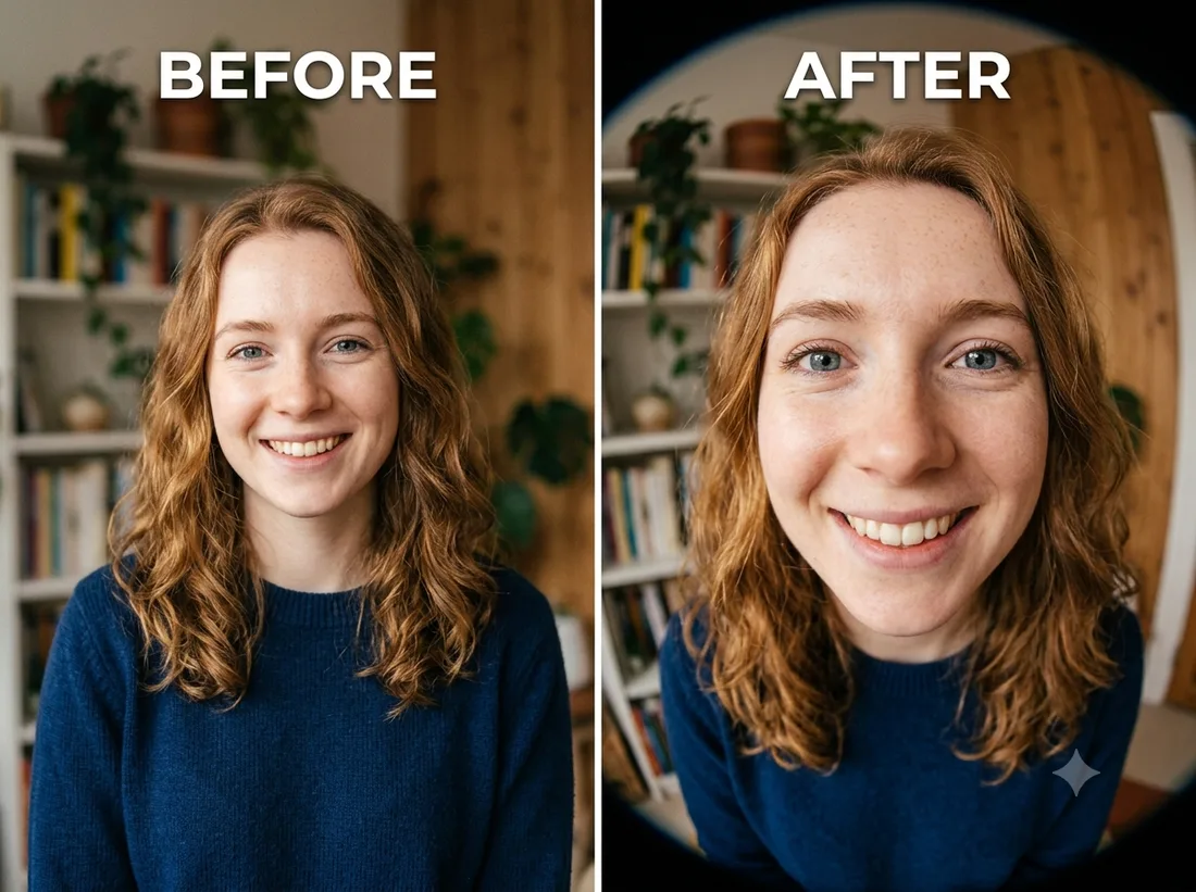 Fisheye Portrait — before and after