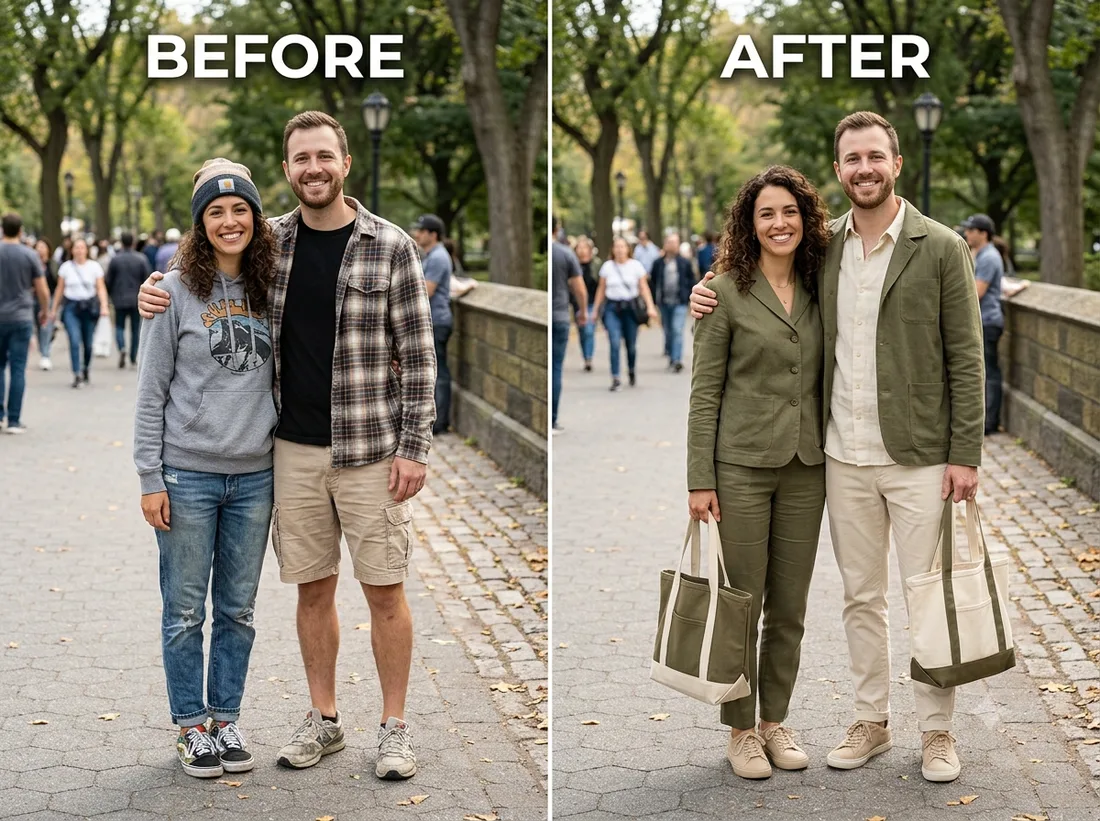 Matching Outfit — before and after