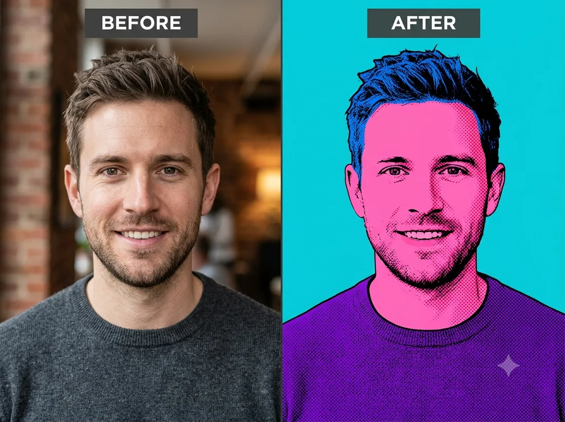 Holiday Portrait — before and after