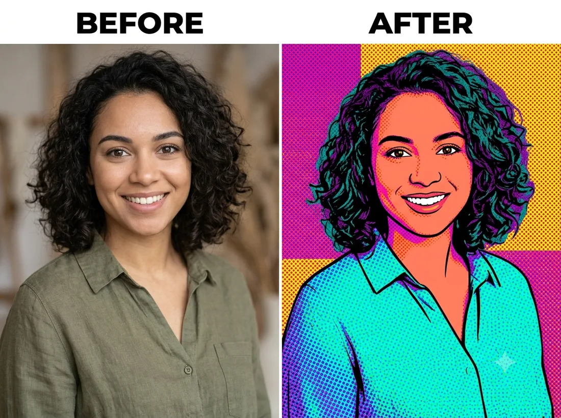 Pop Art Portrait — before and after