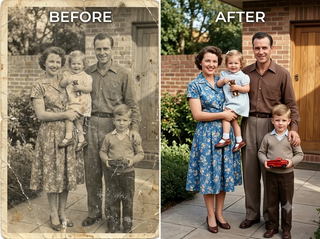 Old Photo Restoration — before and after