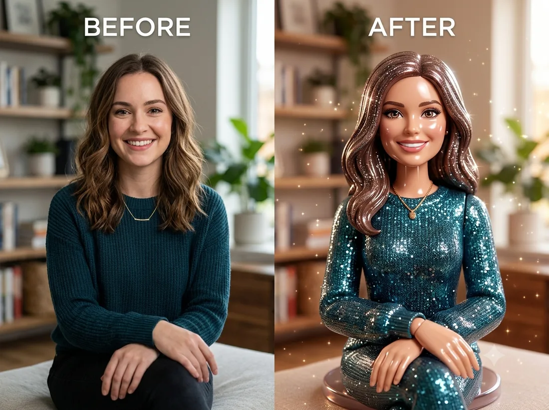 3D Glam Doll — before and after